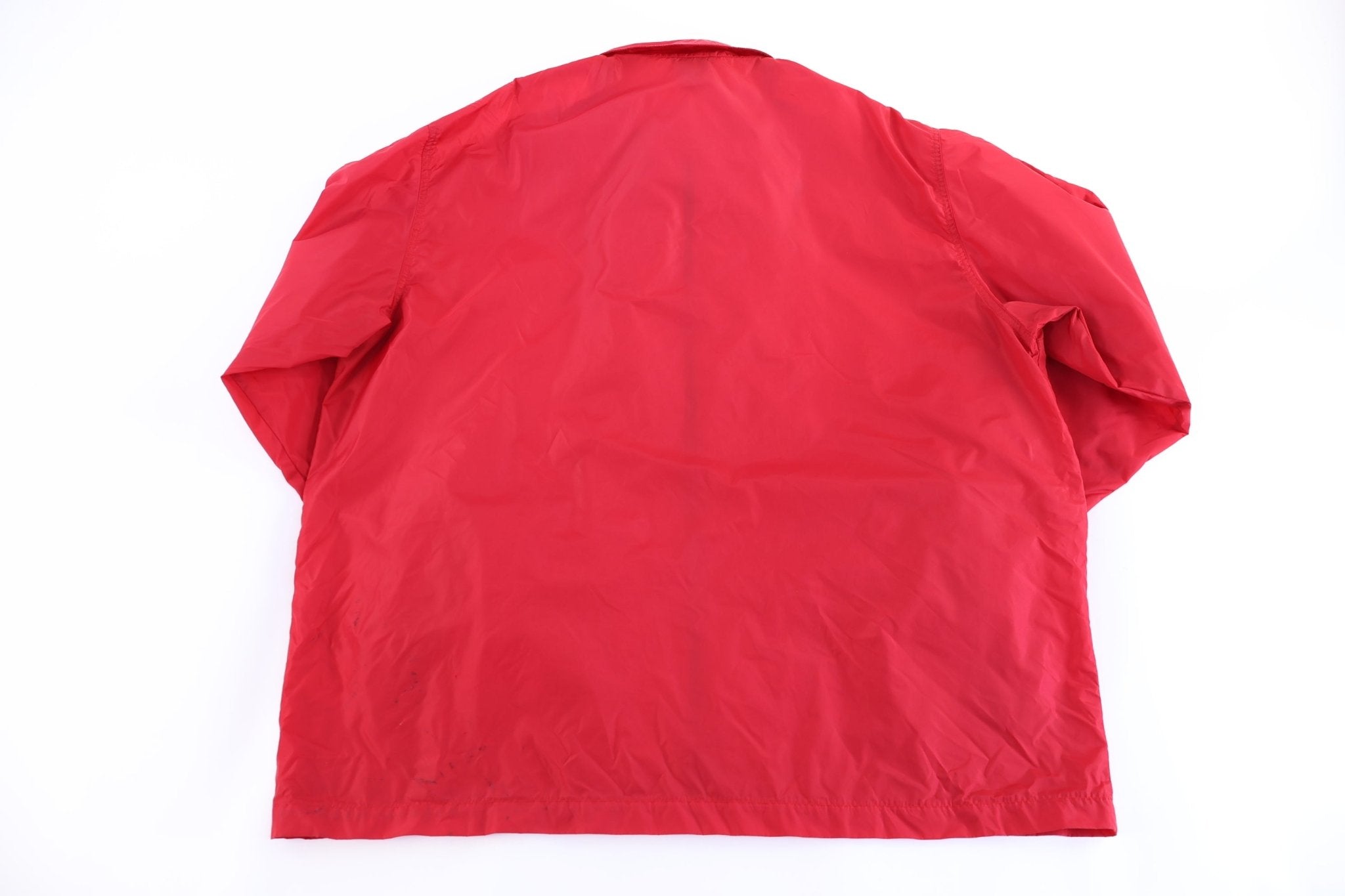 Vintage Nike Embroidered Logo Red Full Zip Windbreaker - Jacket - Thrifted Threads