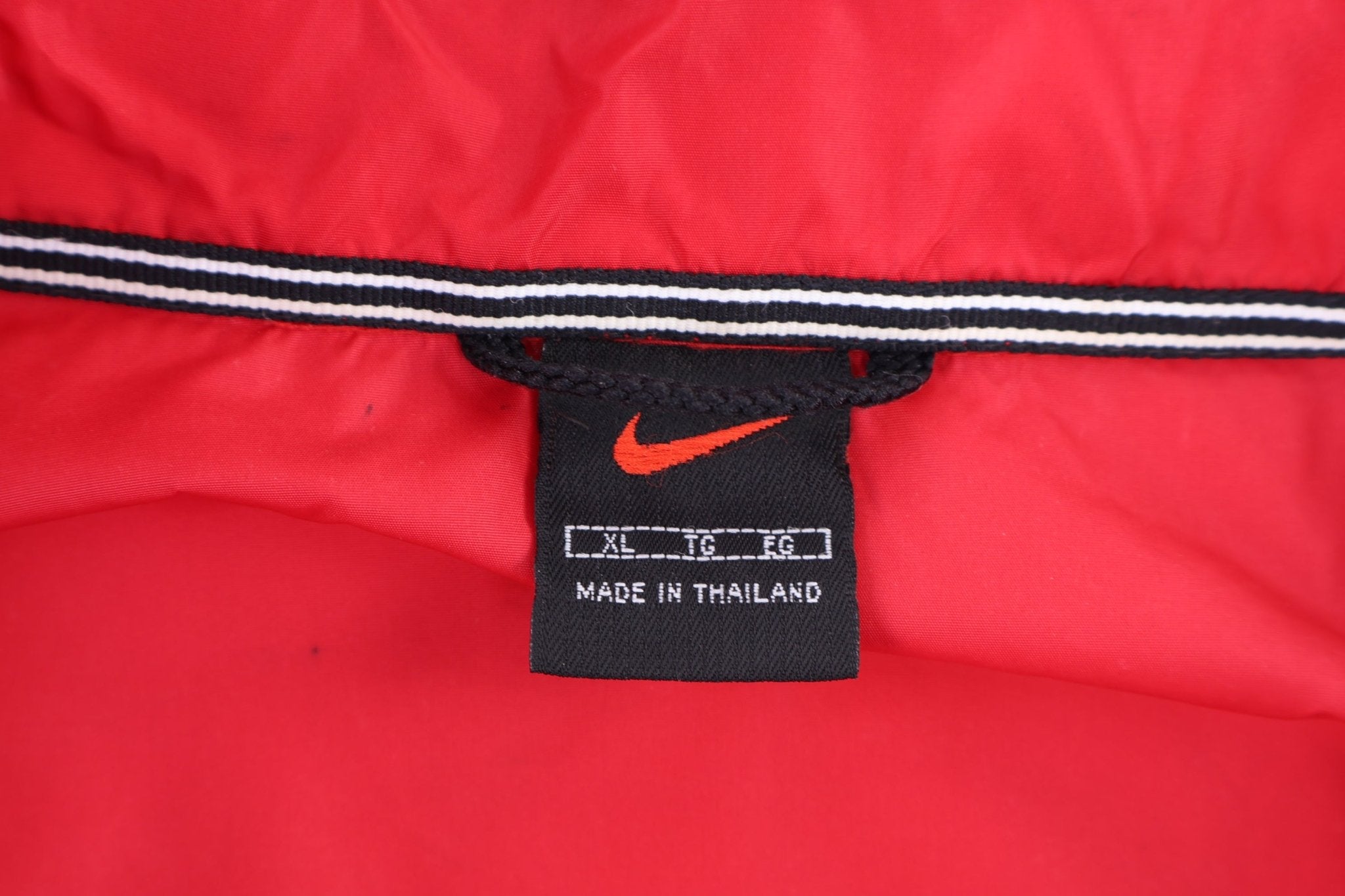 Vintage Nike Embroidered Logo Red Full Zip Windbreaker - Jacket - Thrifted Threads