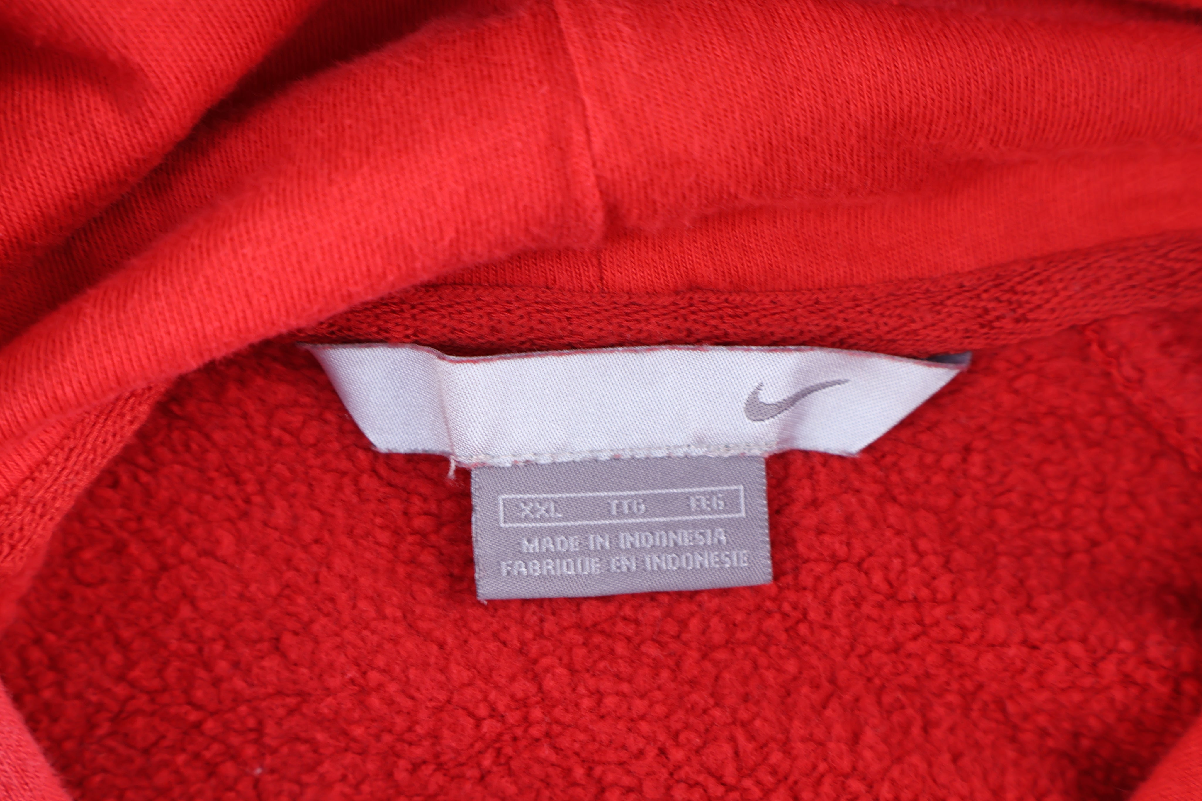 Vintage Nike Embroidered Logo Red Pullover Hoodie - Sweatshirt - Thrifted Threads