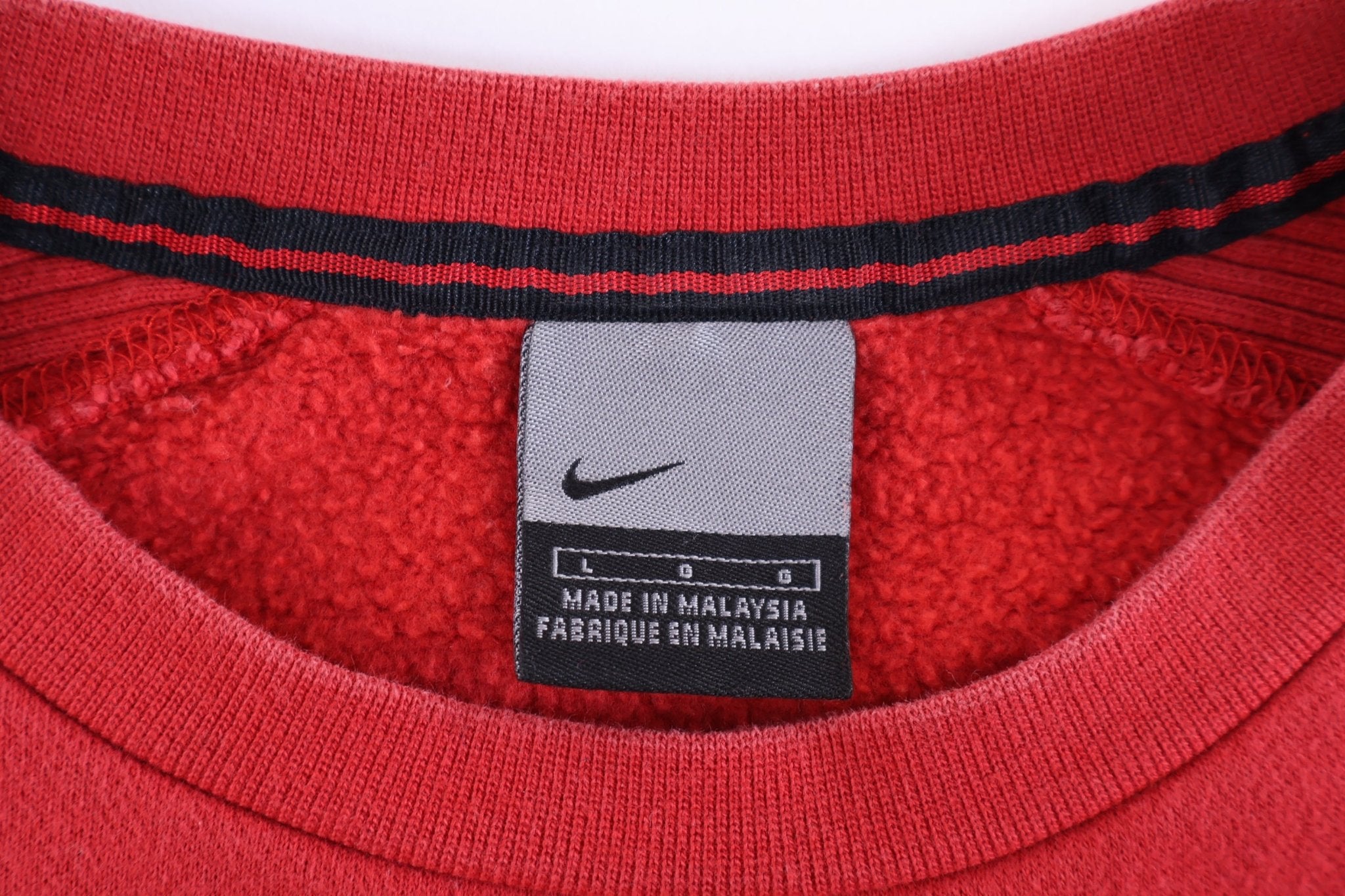 Vintage Nike Embroidered Logo Red Pullover - Sweater - Thrifted Threads