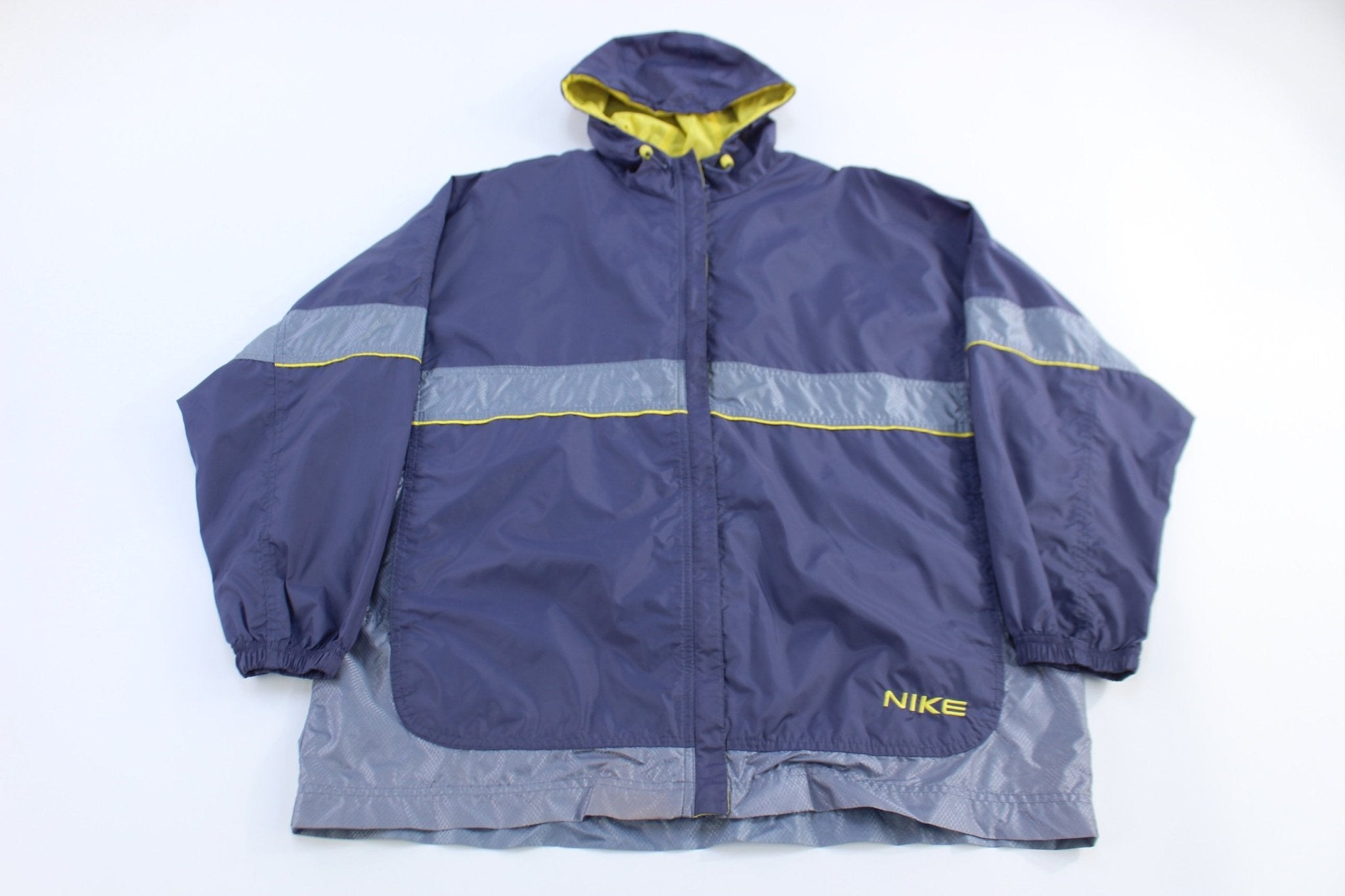 Vintage Nike Grey, Purple Full Zip Windbreaker - Jacket - Thrifted Threads
