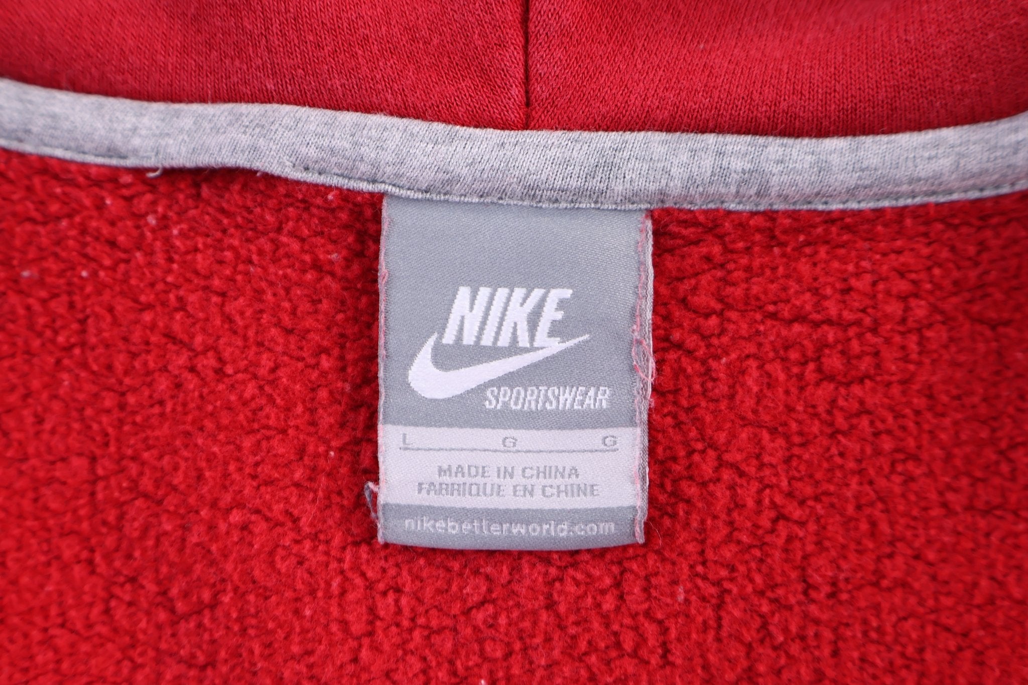 Vintage Nike Sportswear Red Full Zip Hoodie - Jacket - Thrifted Threads