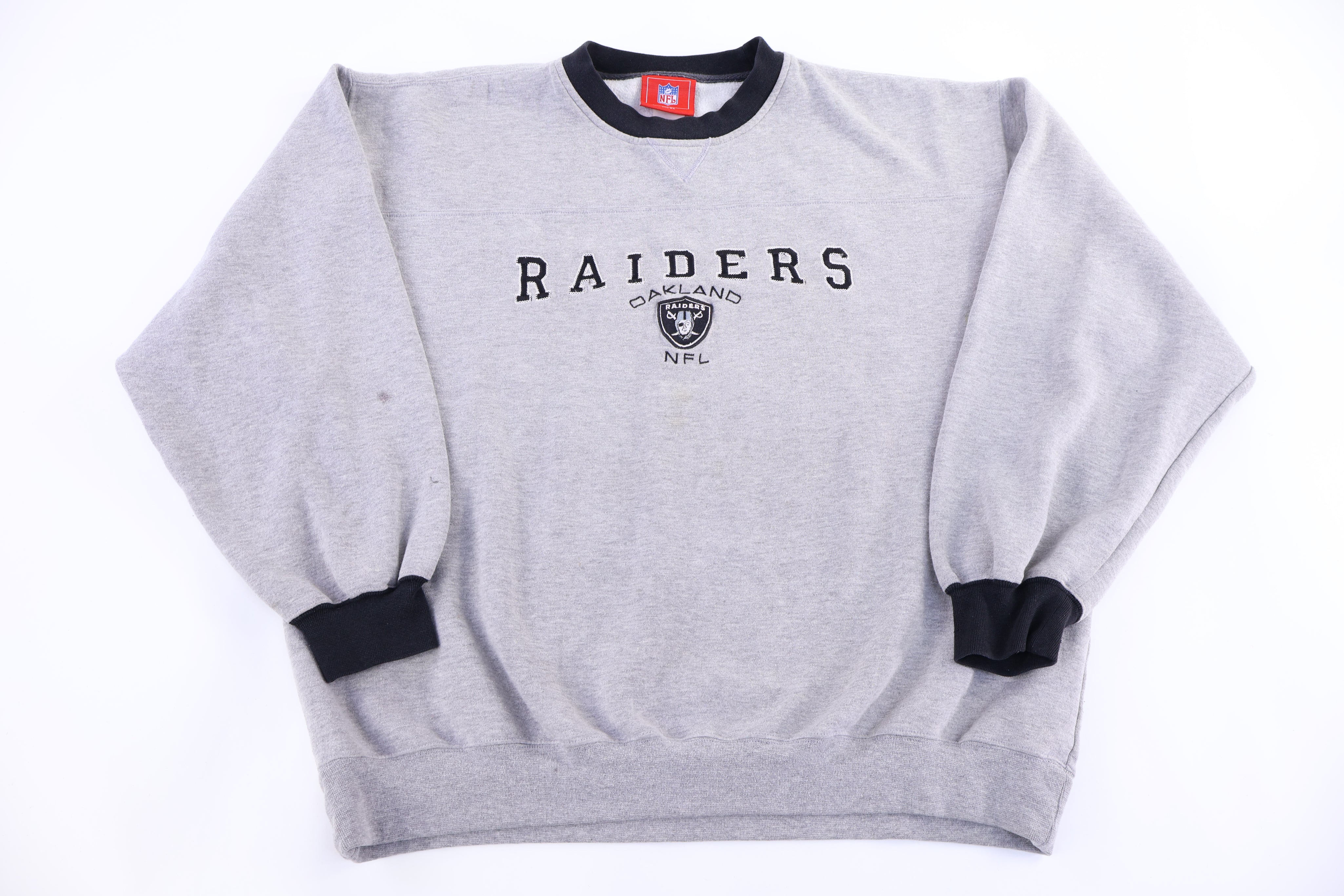 Vintage Oakland Raiders Football Embroidered Sweatshirt - Sweatshirt - Thrifted Threads