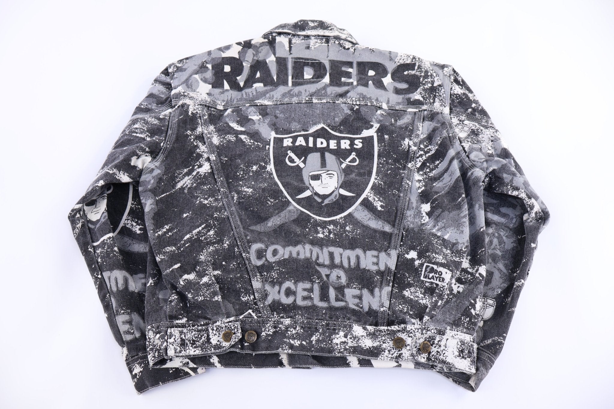 Vintage Oakland Raiders Football Jacket - Jacket - Thrifted Threads