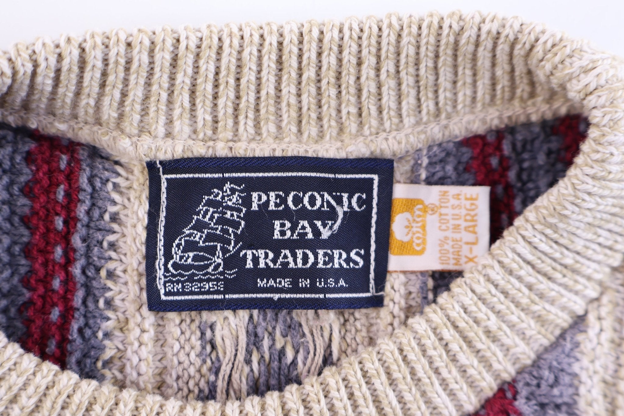 Vintage Peconic Bay Trader's Multipattern Knit Sweater - Sweater - Thrifted Threads