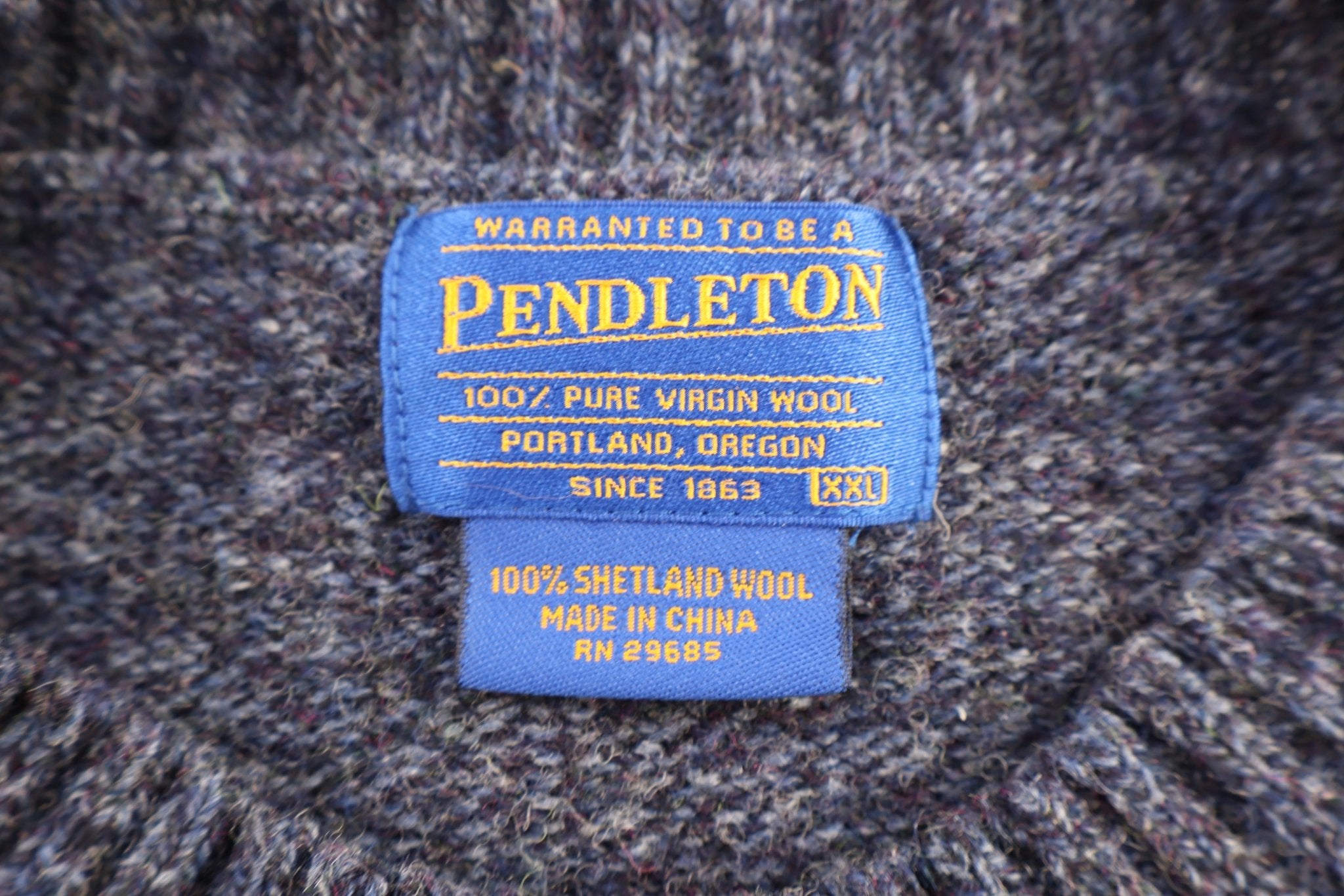 Vintage Pendleton Blue Knit Sweater - Sweater - Thrifted Threads