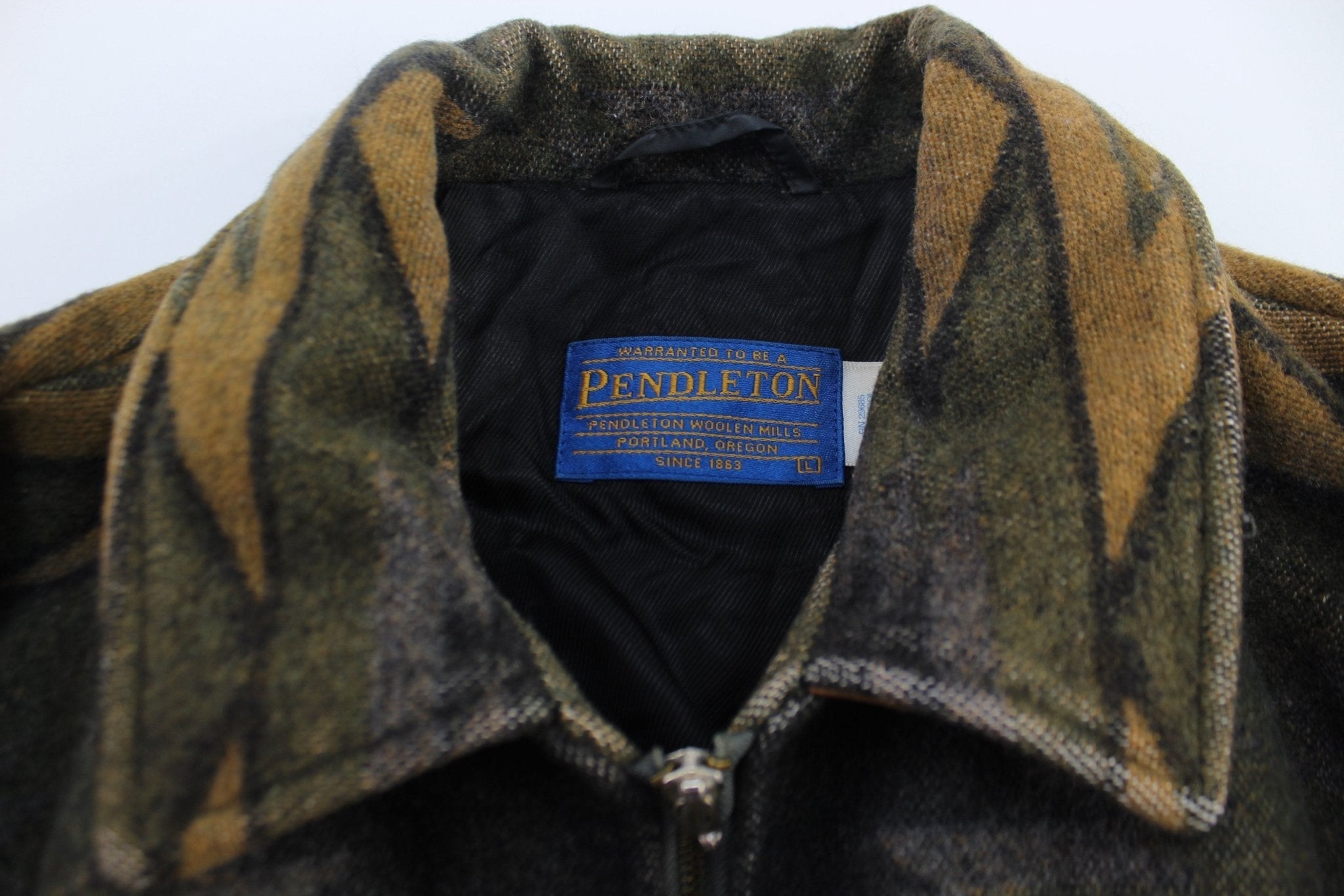 Vintage Pendleton Woolen Mills Aztec Patterned Leather Jacket - Jacket - Thrifted Threads