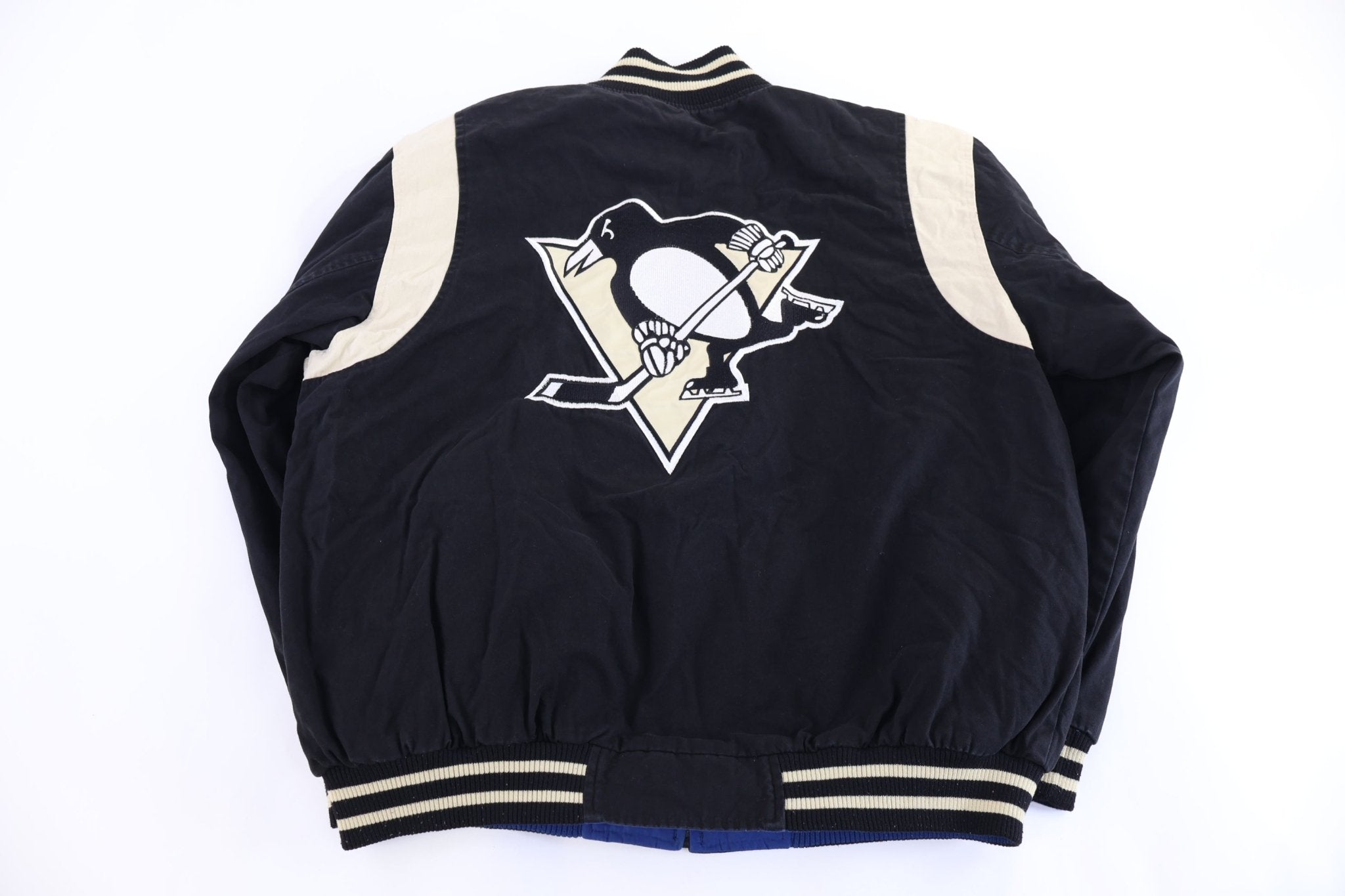 Vintage Pittsburgh Penguins Hockey Reversible Bomber Jacket - Jacket - Thrifted Threads