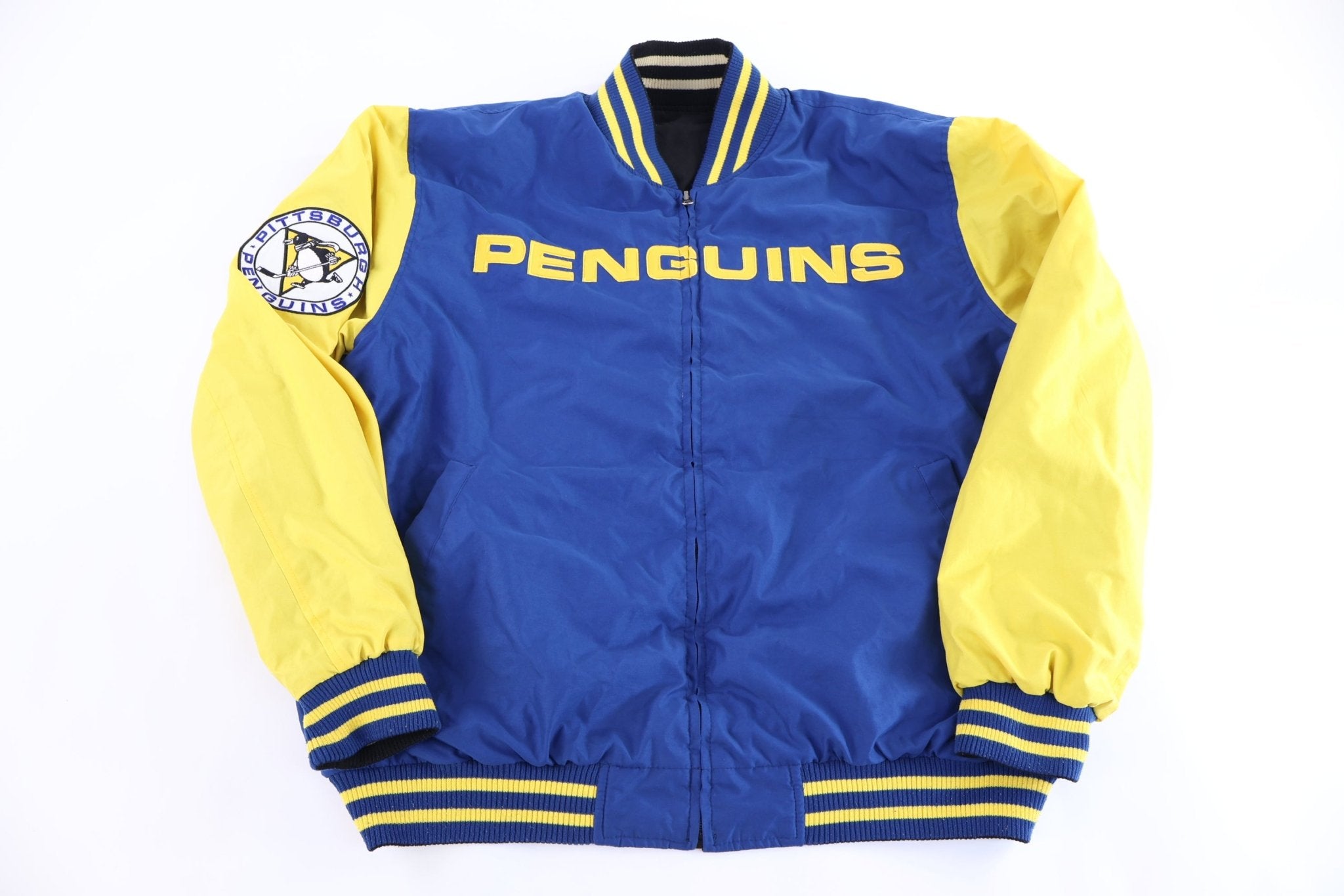 Vintage Pittsburgh Penguins Hockey Reversible Bomber Jacket - Jacket - Thrifted Threads