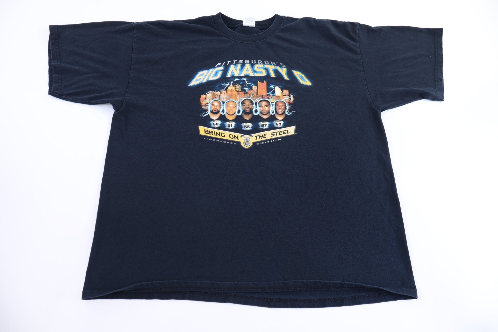 Vintage Pittsburgh Steelers Big Nasty D Line Up T-shirt - Shirts & Tops - Thrifted Threads