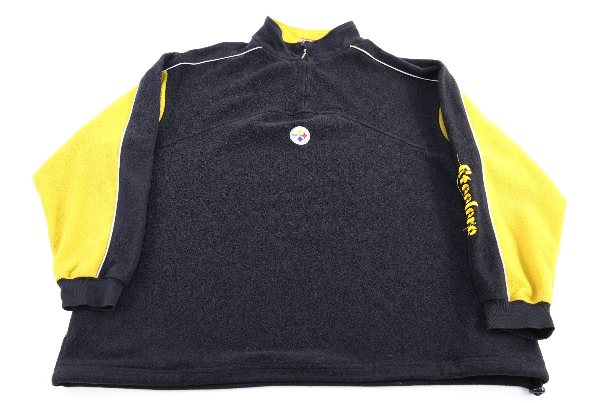 Vintage Pittsburgh Steelers Football Fleece Quarter Zip Sweater - Sweater - Thrifted Threads