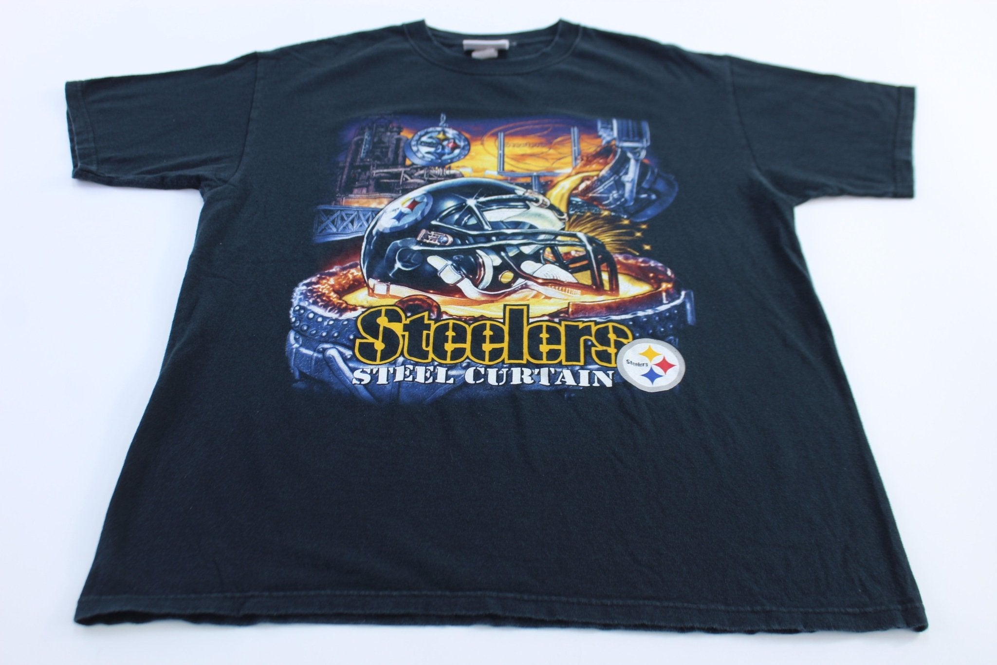 Vintage Pittsburgh Steelers Football Steel Curtain T-shirt - ThriftedThreads.com