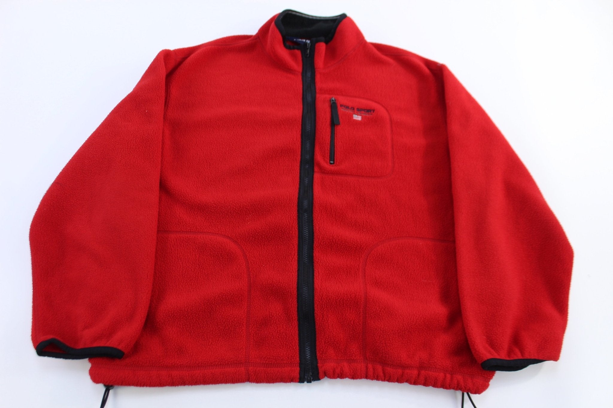 Vintage Polo Sport Ralph Lauren Red Fleece Jacket - ThriftedThreads.com