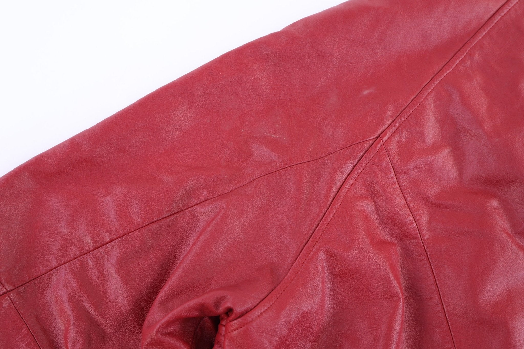 Vintage Preston & York Red Full Zip Leather Jacket - Jacket - Thrifted Threads