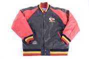 Vintage Pro Player Kansas City Chiefs Football Full Zip Leather Jacket - Jacket - Thrifted Threads