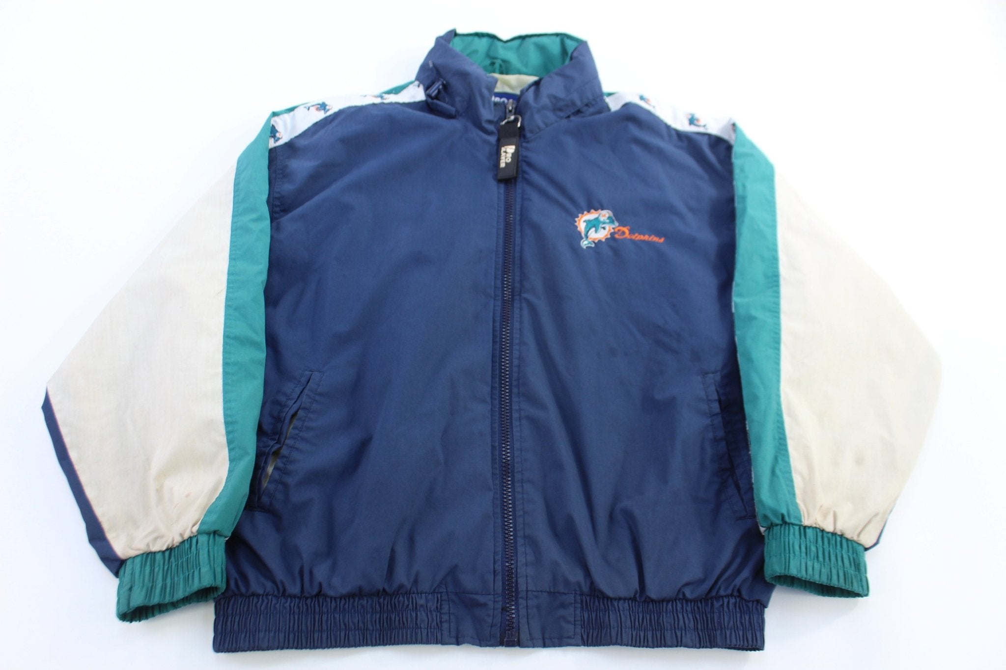 Vintage Pro Player Miami Dolphins Baseball Full Zip Jacket - ThriftedThreads.com