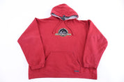 Vintage Quiksilver Embroidered Red Pullover Hoodie - Sweatshirt - Thrifted Threads