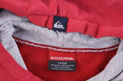 Vintage Quiksilver Embroidered Red Pullover Hoodie - Sweatshirt - Thrifted Threads