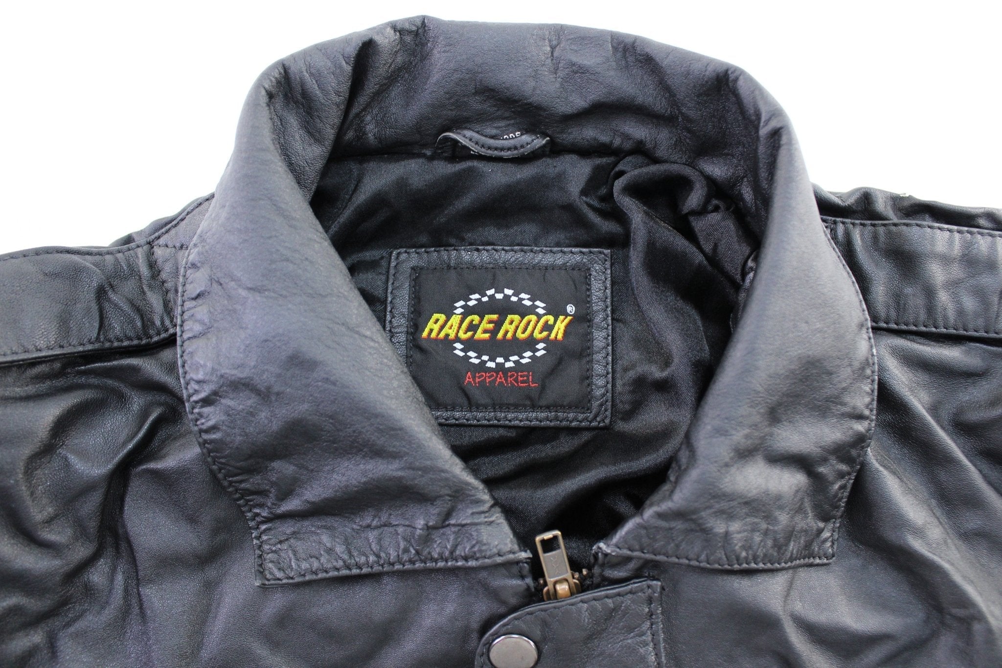 Vintage Race Rock Orlando Embroidered Leather Zip Up Jacket - Jacket - Thrifted Threads