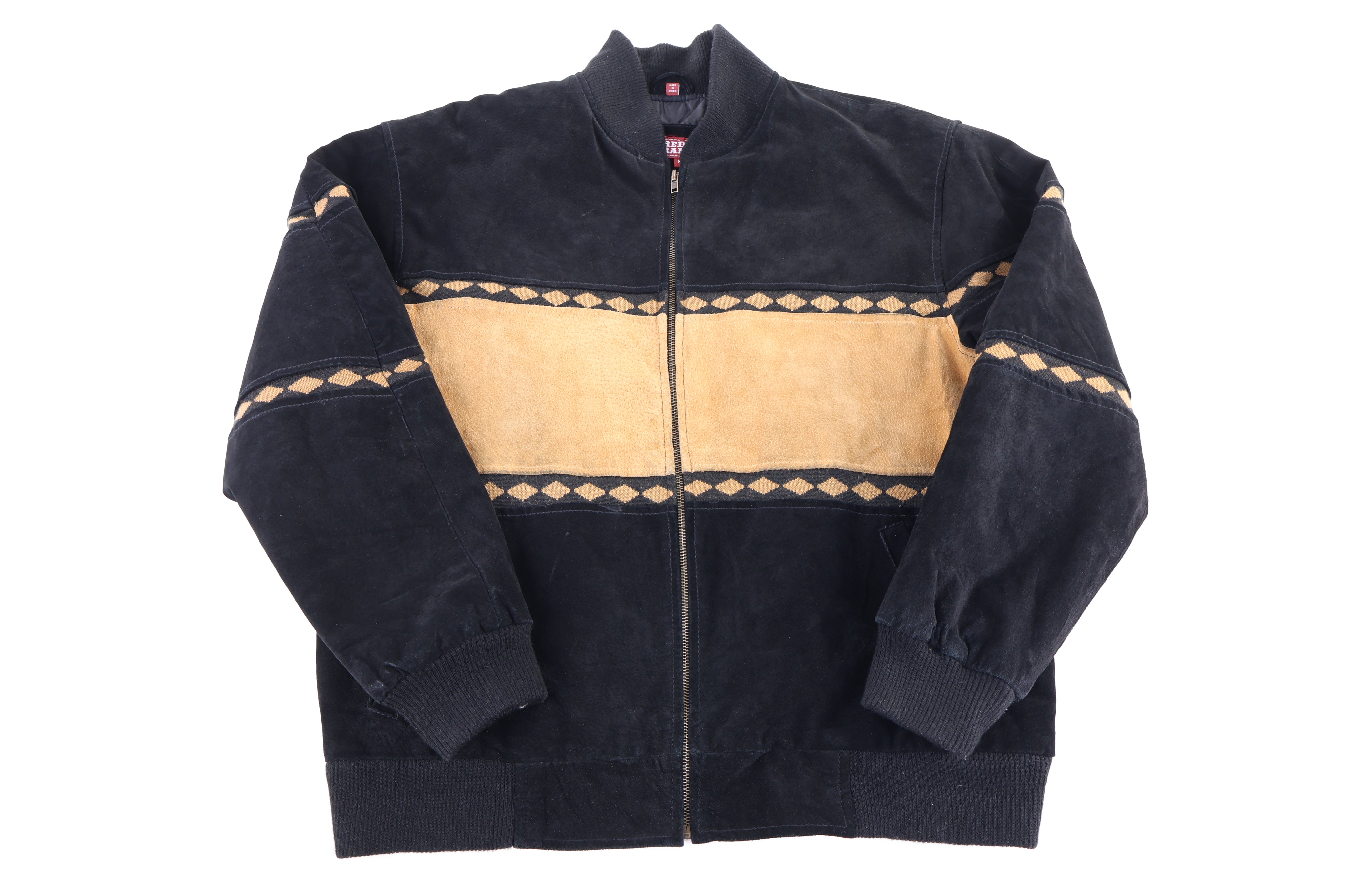 Vintage Red Ranch Leather Suede Full Zip Jacket - Jacket - Thrifted Threads