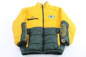 Vintage Reebok Embroidered Green Bay Packers Puffer Jacket - ThriftedThreads.com