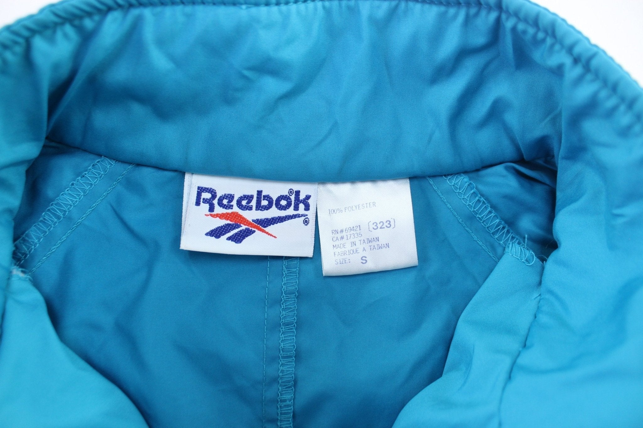 Vintage Reebok Embroidered Logo Aqua Zip Up Jacket - Jacket - Thrifted Threads