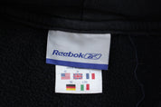 Vintage Reebok Embroidered Logo Black Pullover Hoodie - Sweatshirt - Thrifted Threads