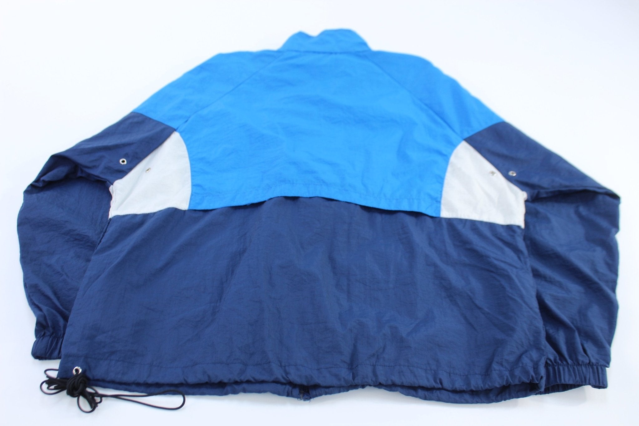 Vintage Reebok Embroidered Logo Blue Abstract Zip Up Jacket - ThriftedThreads.com