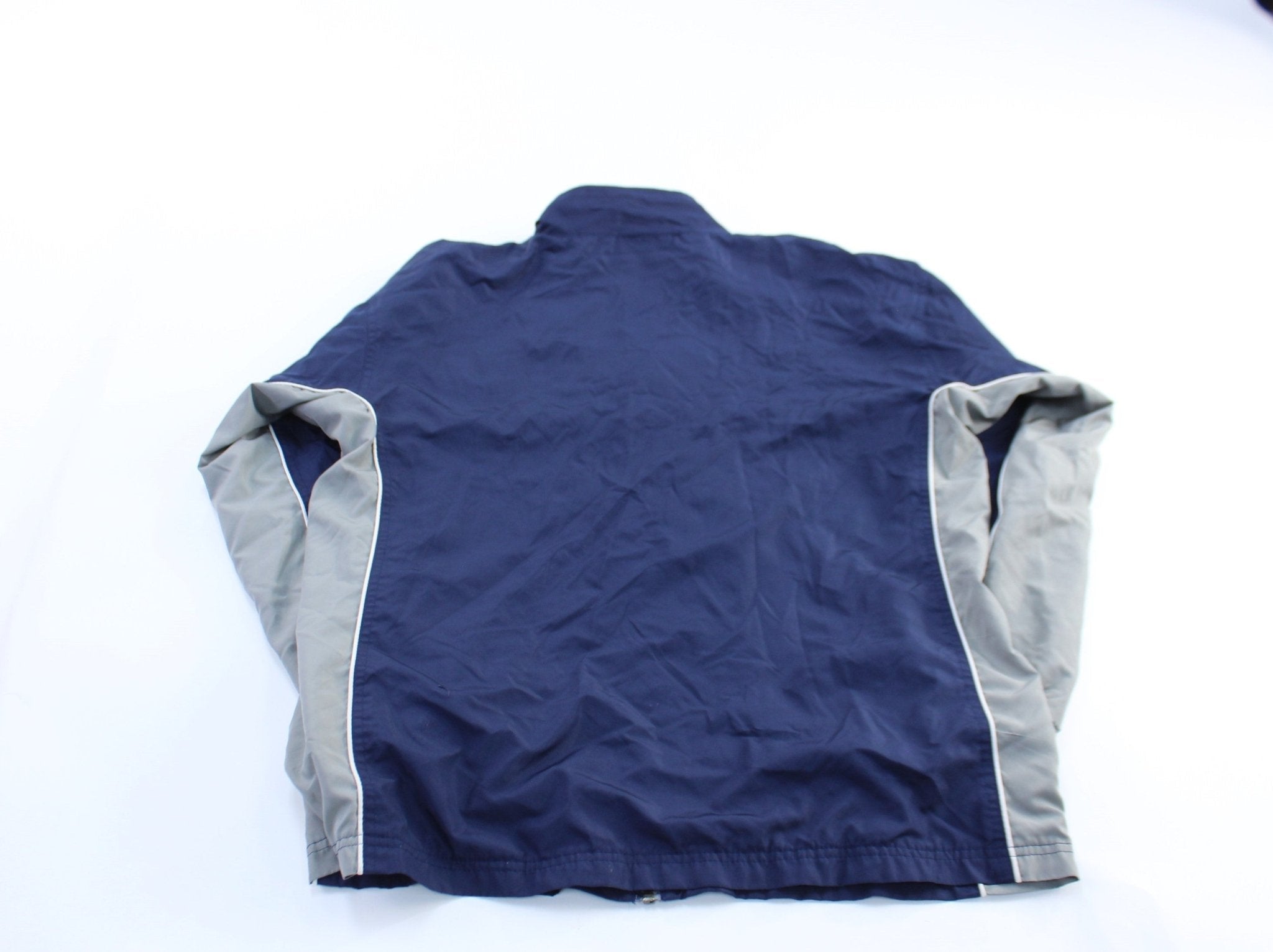 Vintage Reebok Embroidered Logo Blue & Grey Zip Up Jacket - Jacket - Thrifted Threads