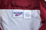 Vintage Reebok Embroidered Logo Blue, White, & Burgundy Zip Up Jacket - ThriftedThreads.com