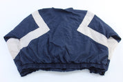 Vintage Reebok Embroidered Logo Blue & White Windbreaker Jacket - ThriftedThreads.com