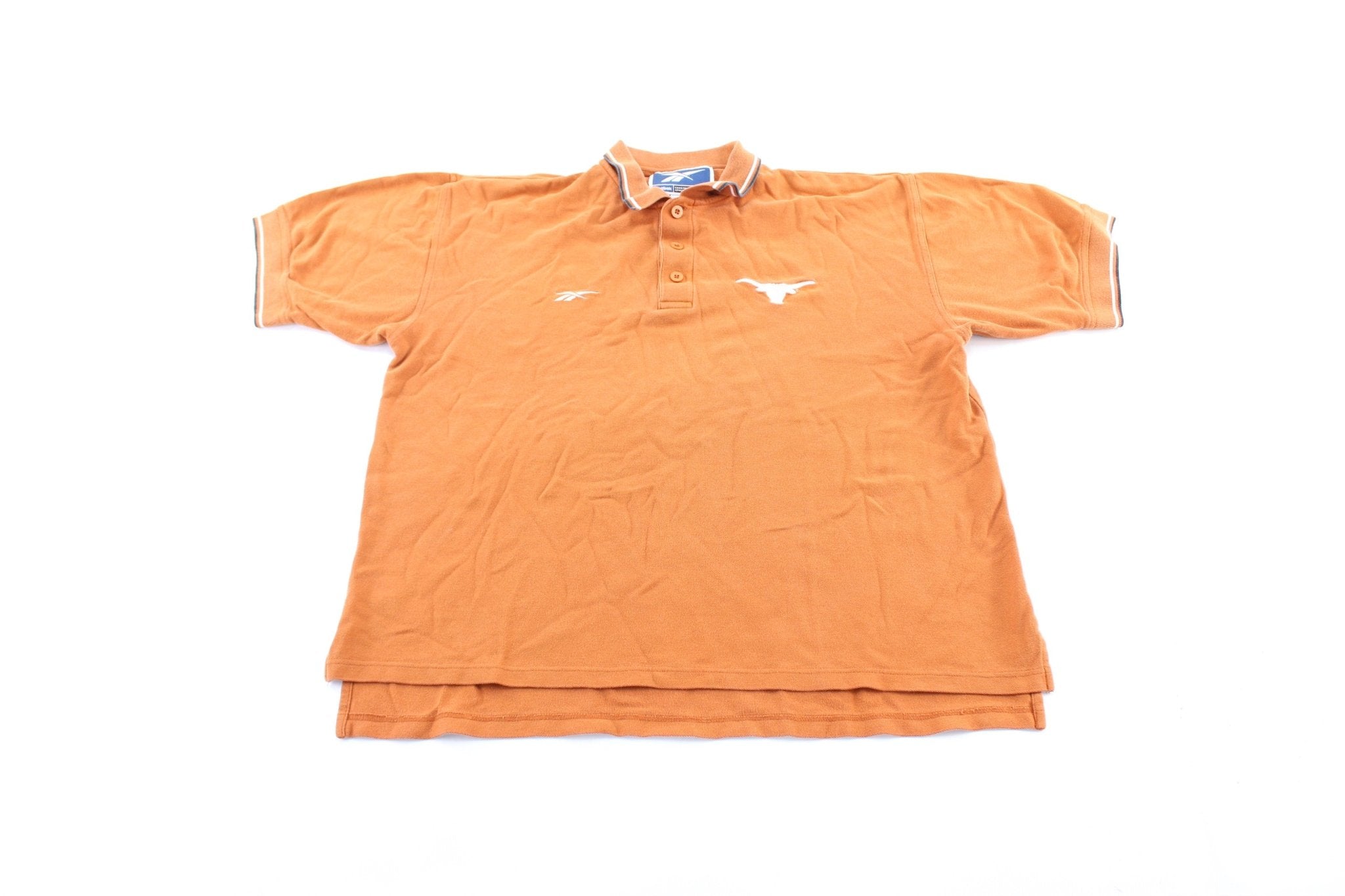 Vintage Reebok Embroidered Logo Texas Longhorns Button Down Polo - ThriftedThreads.com