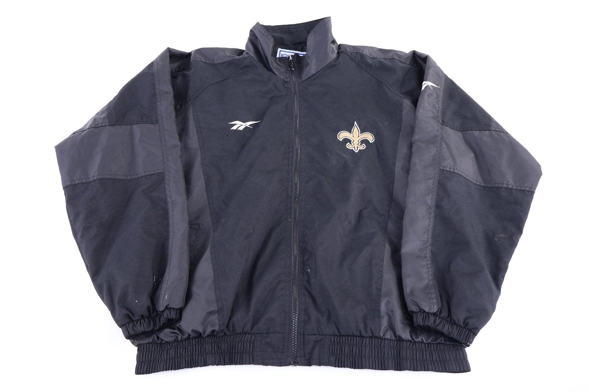 Vintage Reebok New Orleans Saints Full Zip Windbreaker Jacket - Jacket - Thrifted Threads