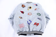 Vintage Reebok NFL Team Patches Bomber Jacket - Jacket - Thrifted Threads