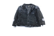 Vintage Scully Black Fringed Suede Jacket - ThriftedThreads.com