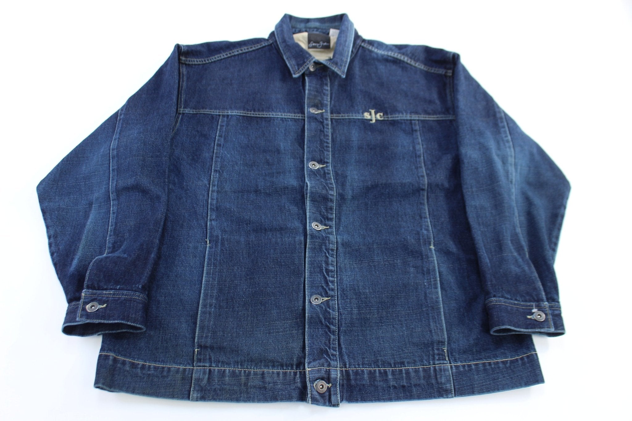 Vintage Sean John Dark Wash Trucker Jacket - ThriftedThreads.com