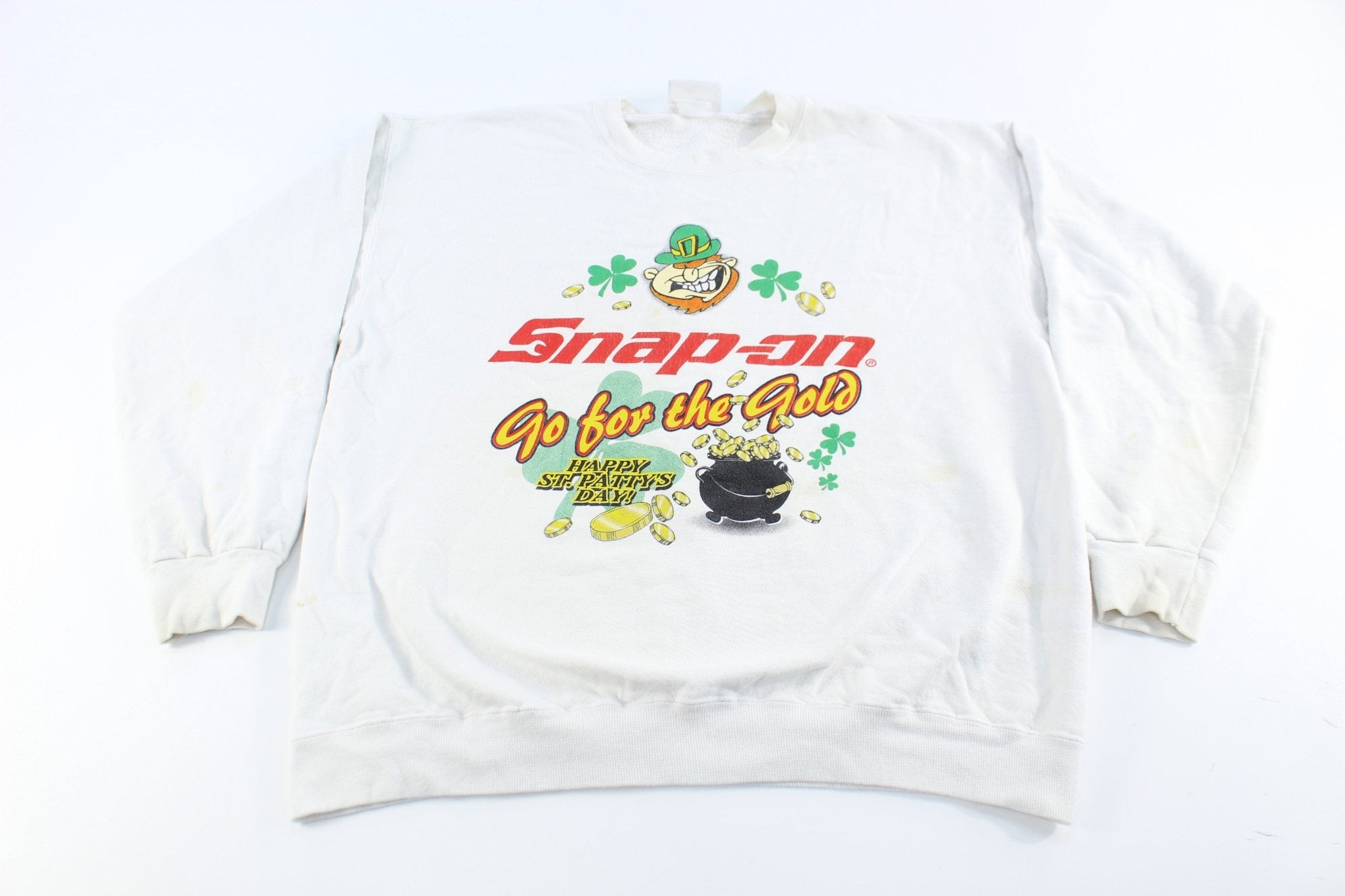 Vintage Snap-On St. Patrick's Day Sweatshirt - ThriftedThreads.com