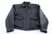 Vintage St. John Bay Leather Bomber Jacket - ThriftedThreads.com