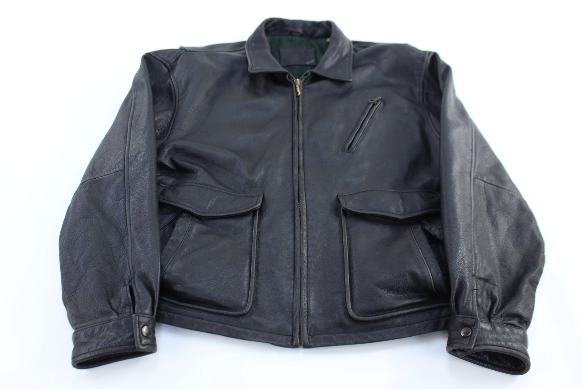Vintage St. John Bay Leather Bomber Jacket - Jacket - Thrifted Threads