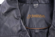 Vintage St. Johns Bay Black Full Zip Leather Jacket - Jacket - Thrifted Threads