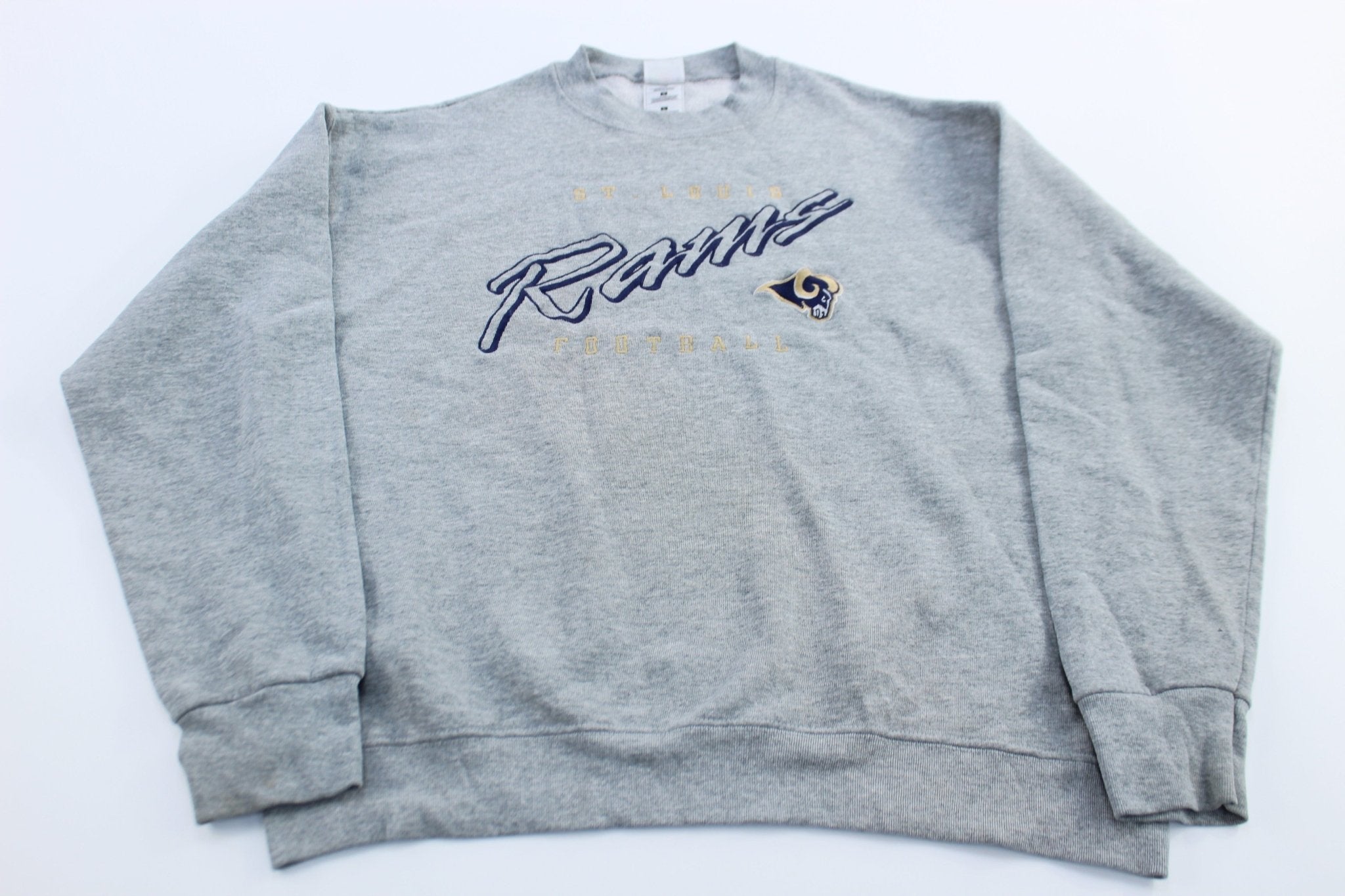Vintage St. Louis Rams Football Embroidered Sweatshirt - ThriftedThreads.com