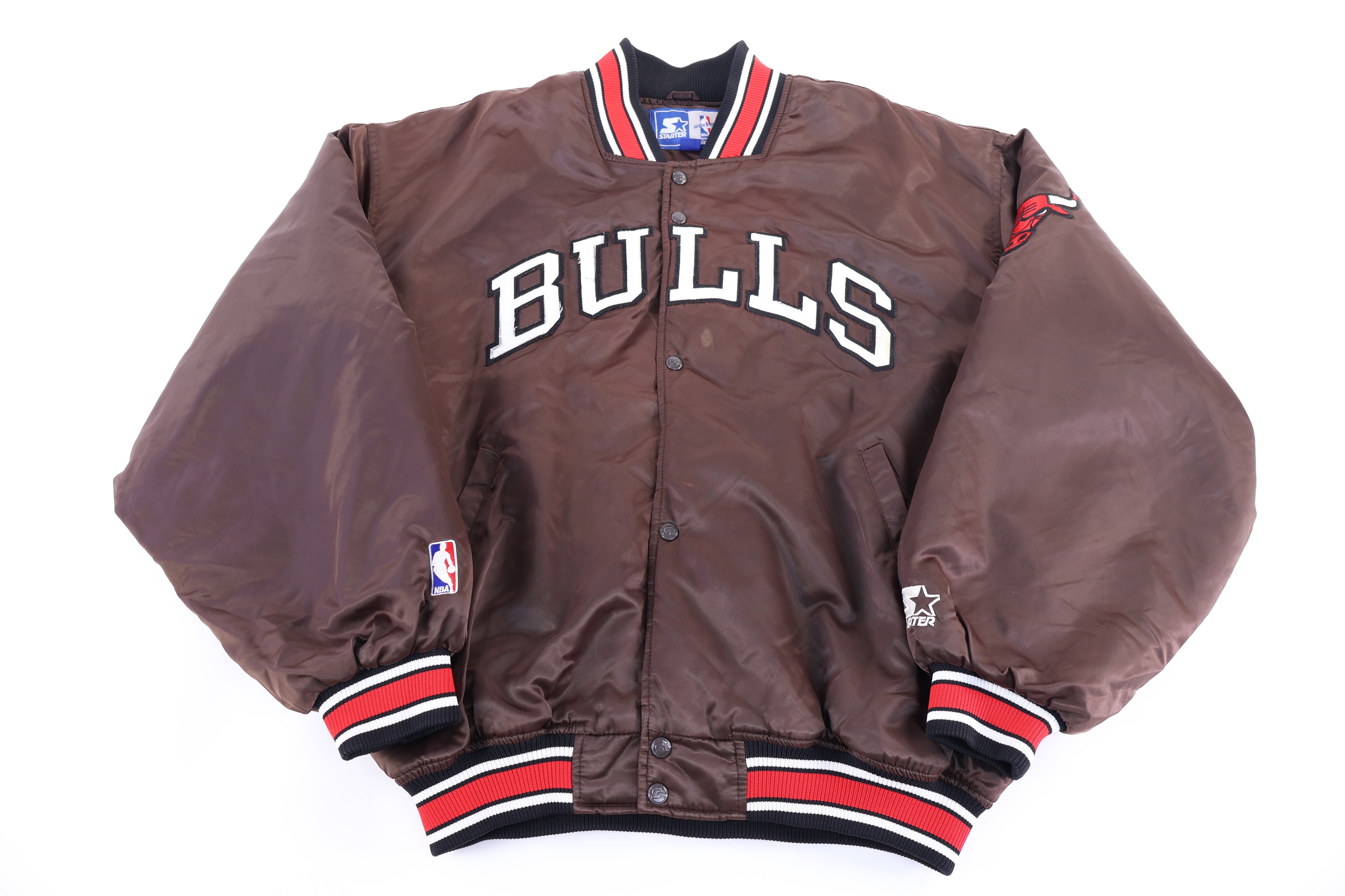 Vintage Starter Chicago Bulls Basketball Bomber Jacket - Jacket - Thrifted Threads