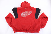 Vintage Starter Detroit Red Wings Half Zip Puffer Jacket - Jacket - Thrifted Threads