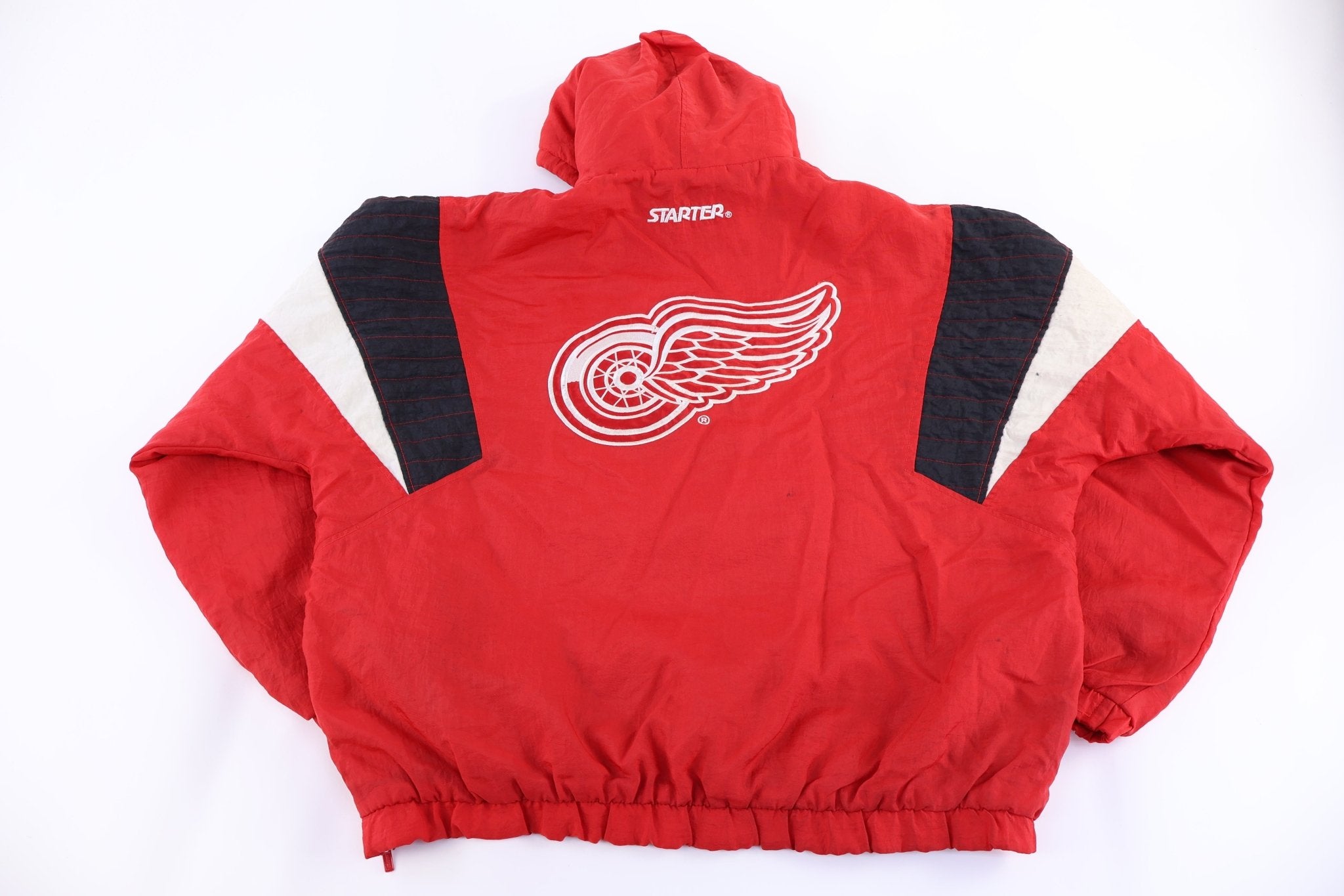 Vintage Starter Detroit Red Wings Half Zip Puffer Jacket - Jacket - Thrifted Threads
