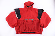 Vintage Starter Detroit Red Wings Half Zip Puffer Jacket - Jacket - Thrifted Threads
