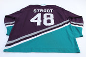 Vintage Stroot 48 Purple, Green & White Hockey Jersey - Jerseys/Tanks - Thrifted Threads
