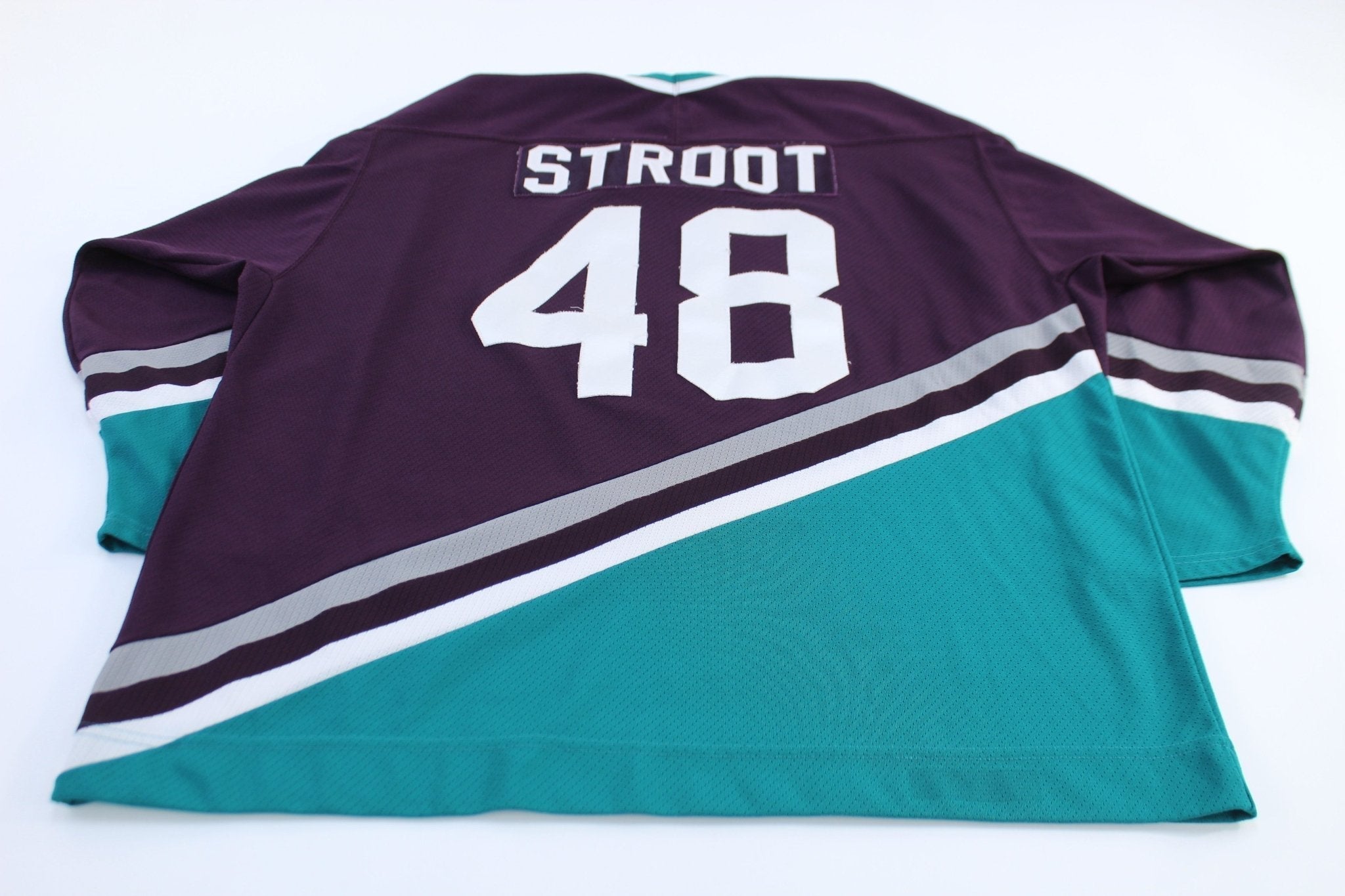 Vintage Stroot 48 Purple, Green & White Hockey Jersey - Jerseys/Tanks - Thrifted Threads