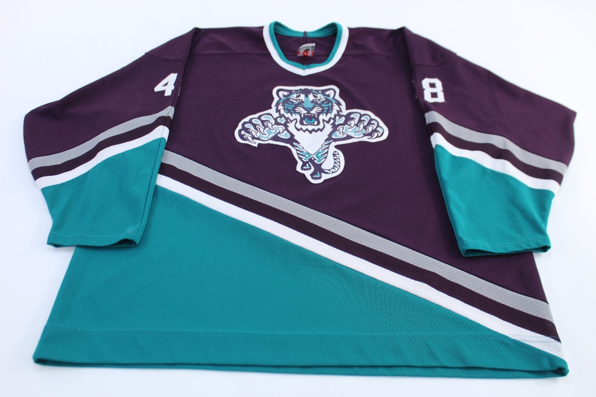 Vintage Stroot 48 Purple, Green & White Hockey Jersey - Jerseys/Tanks - Thrifted Threads