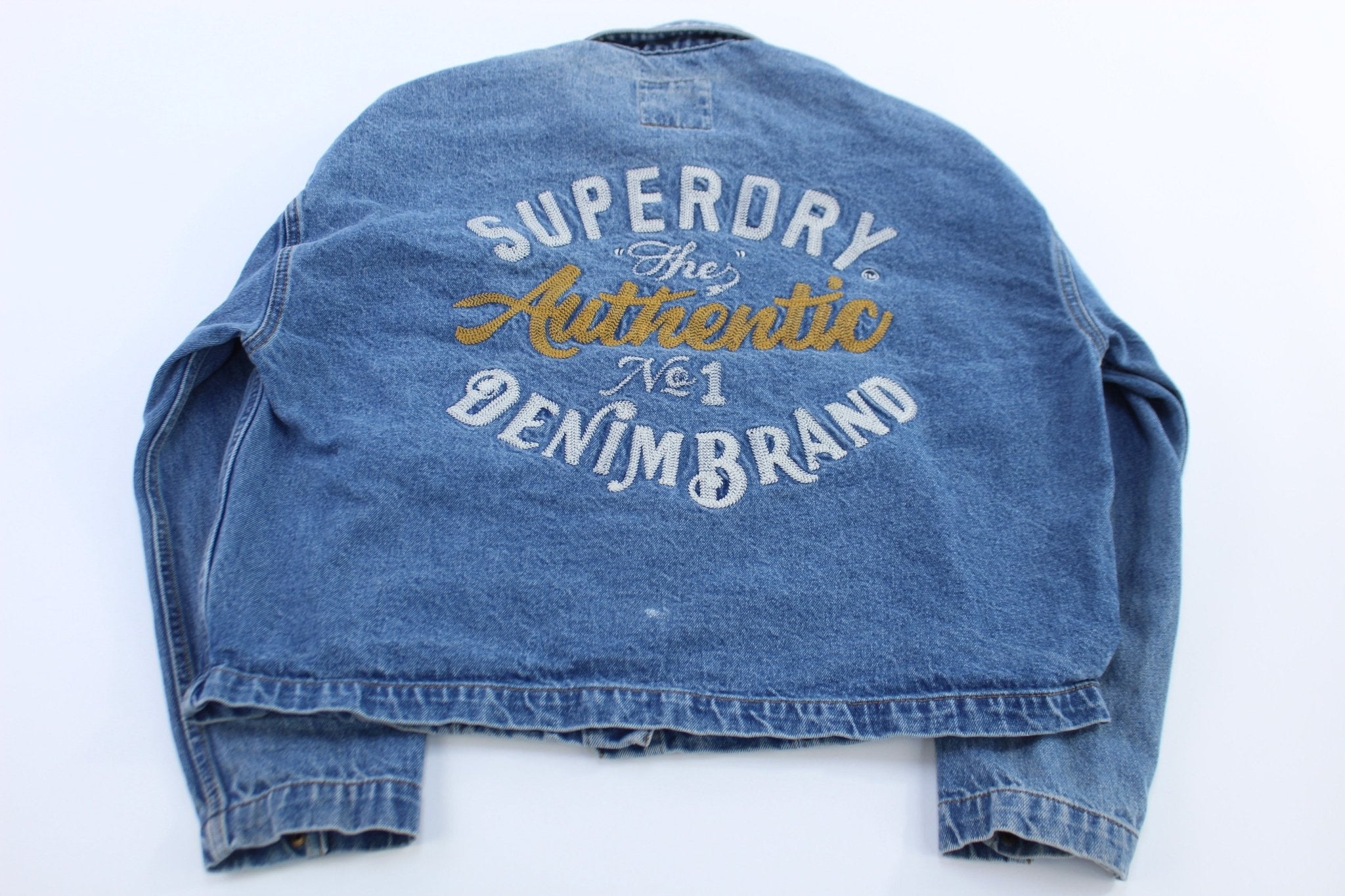 Vintage Super Dry Denim Trucker Jacket - ThriftedThreads.com