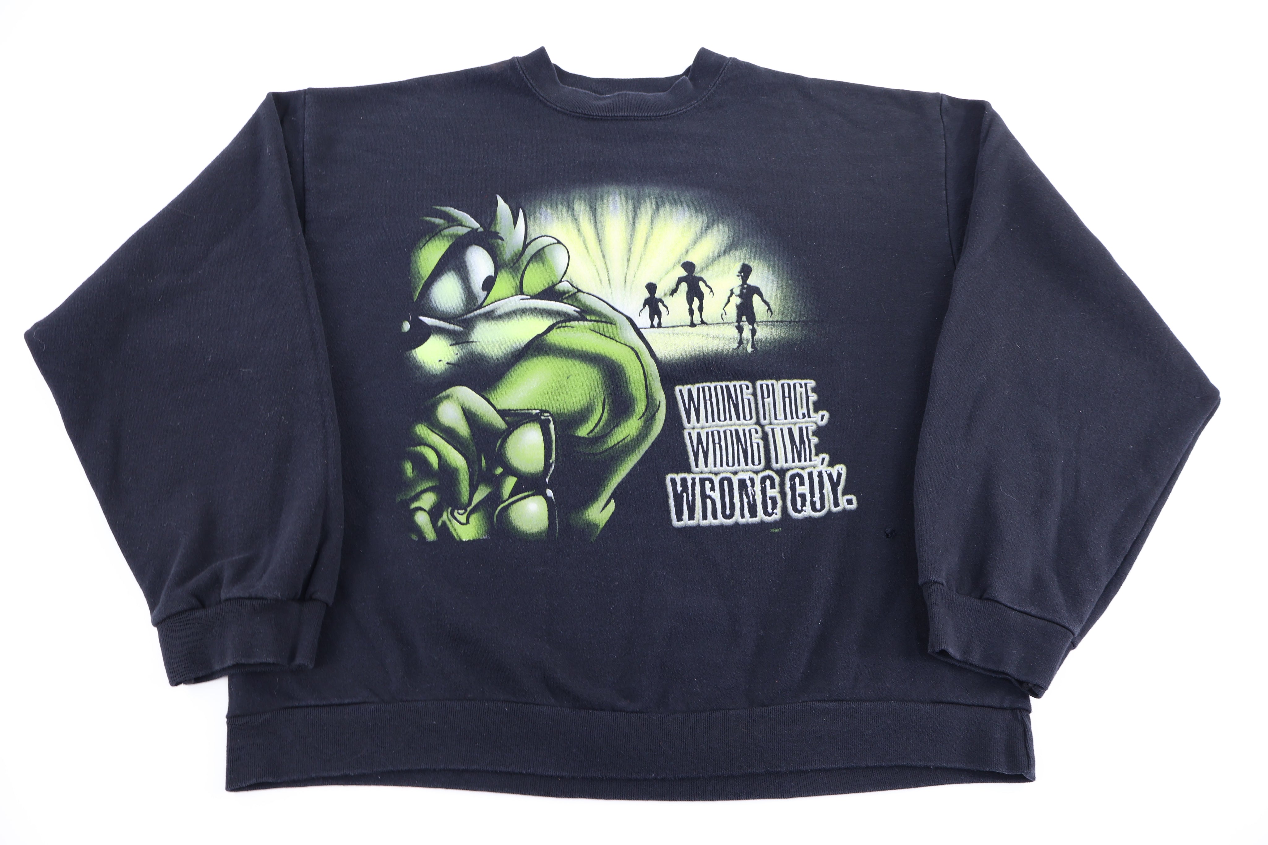 Vintage Taz The Devil Wrong Place, Wrong Guy Sweatshirt - Sweatshirt - Thrifted Threads